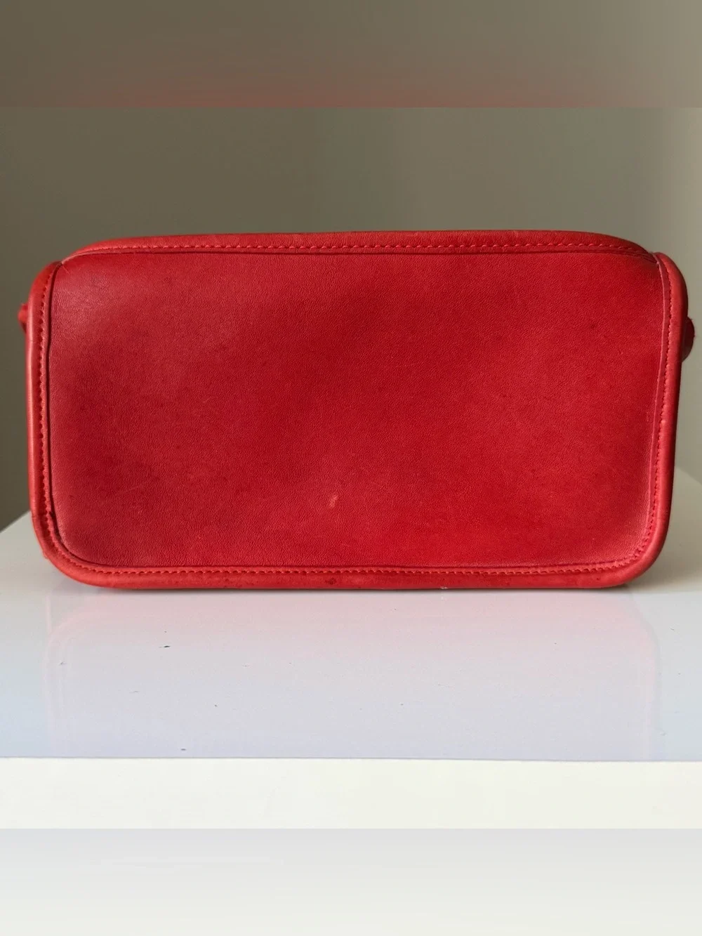 Vintage Coach 9655 Small Zippered Pouch Red NYC USA Crossbody Bag